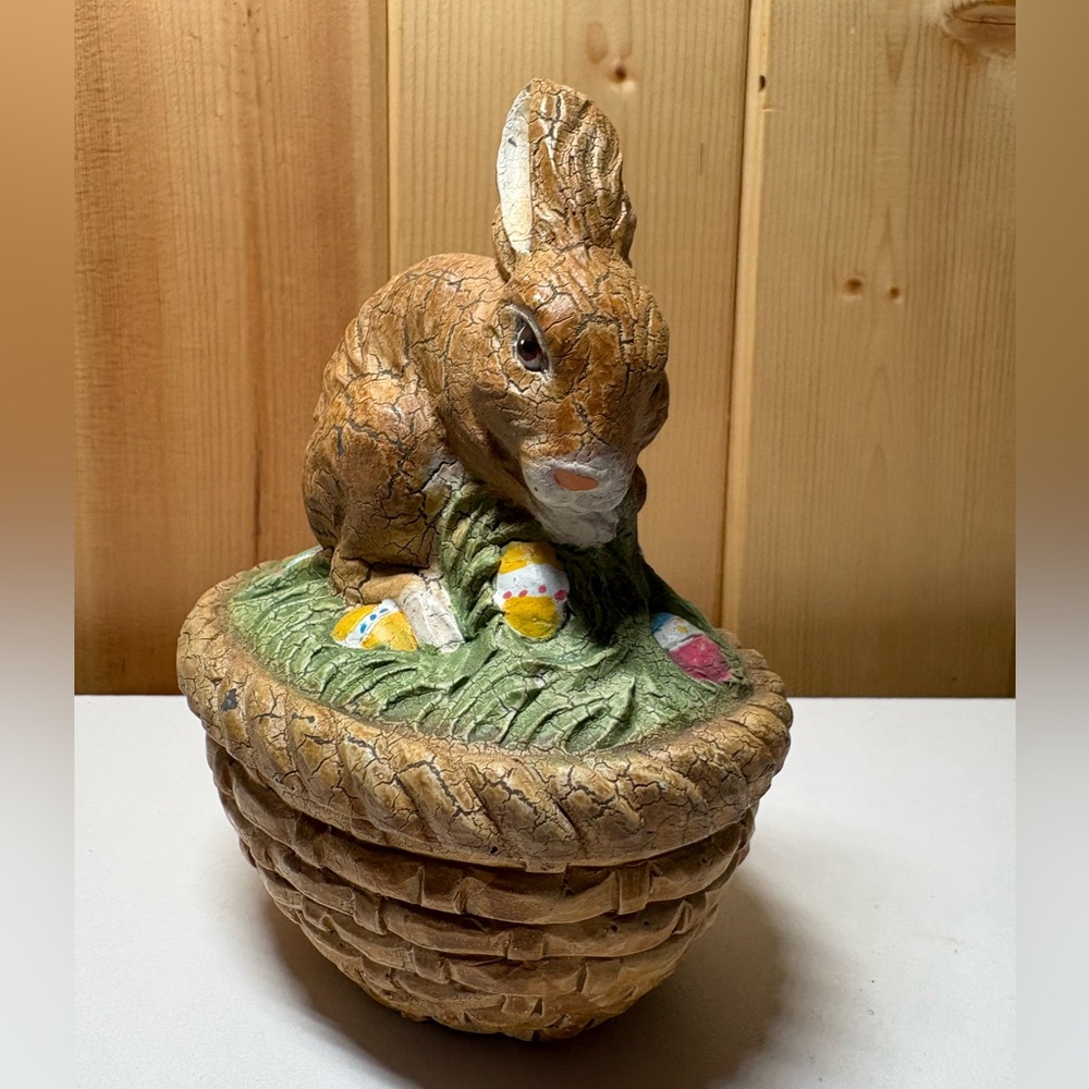Easter Bunny & Basket Trinket Box